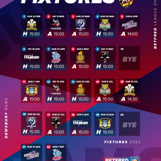 2025 LEAGUE ONE FIXTURES